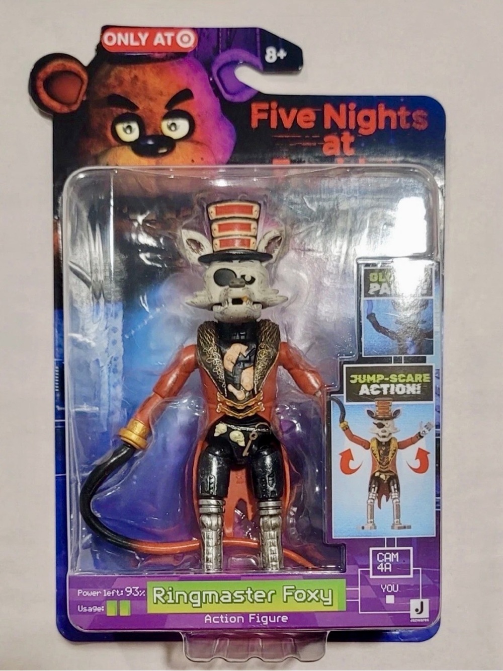 Jazwares Five Nights at Freddy’s FNAF Glow Ringmaster Foxy 5" Action Figure New
